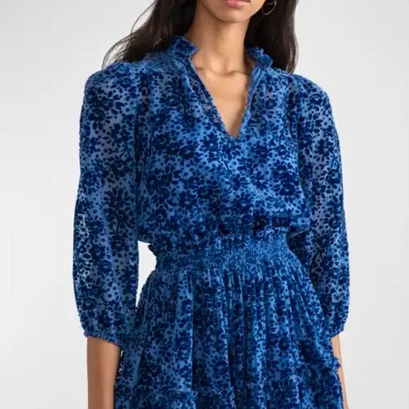 Shoshanna Sasha Mini Dress Lapis Blue Size 6 - Picture 1 of 13